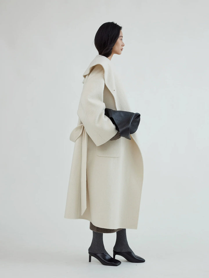 Silk Wool Long Coat