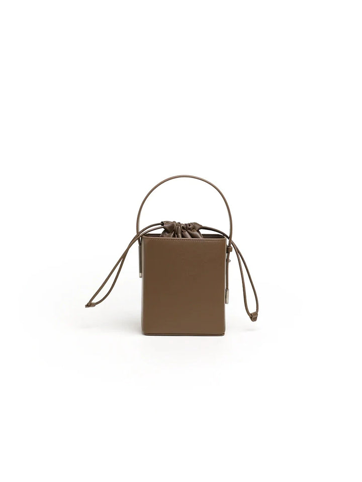 Square Leather Bucket Bag