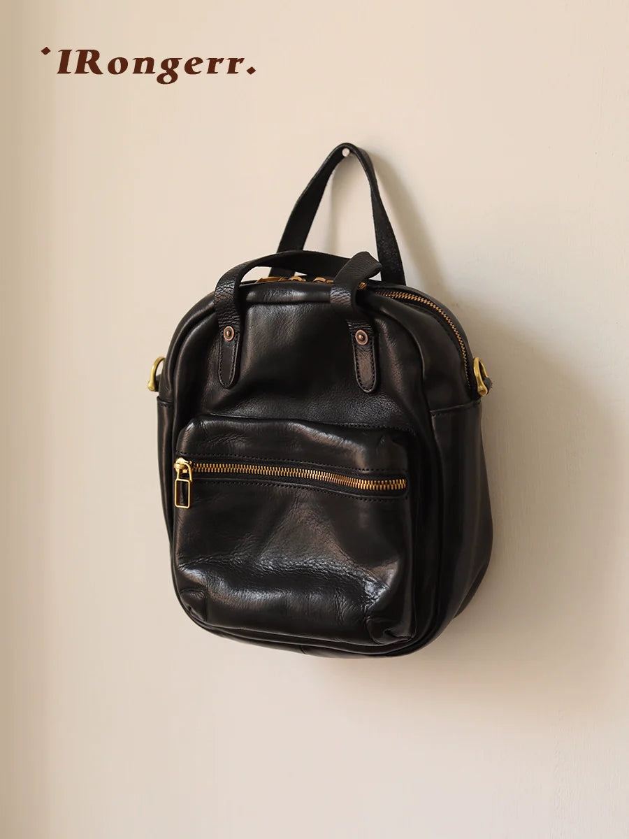 Obsidian Leather Mini Backpack