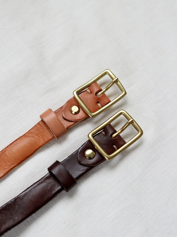 Brass Pin Leather Belt