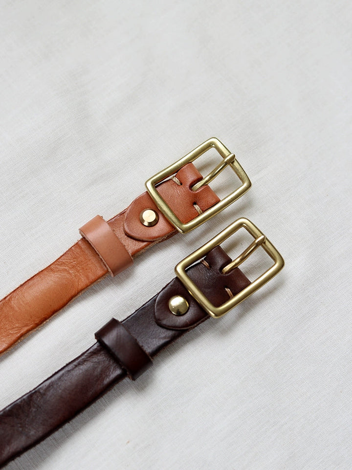 Brass Pin Leather Belt