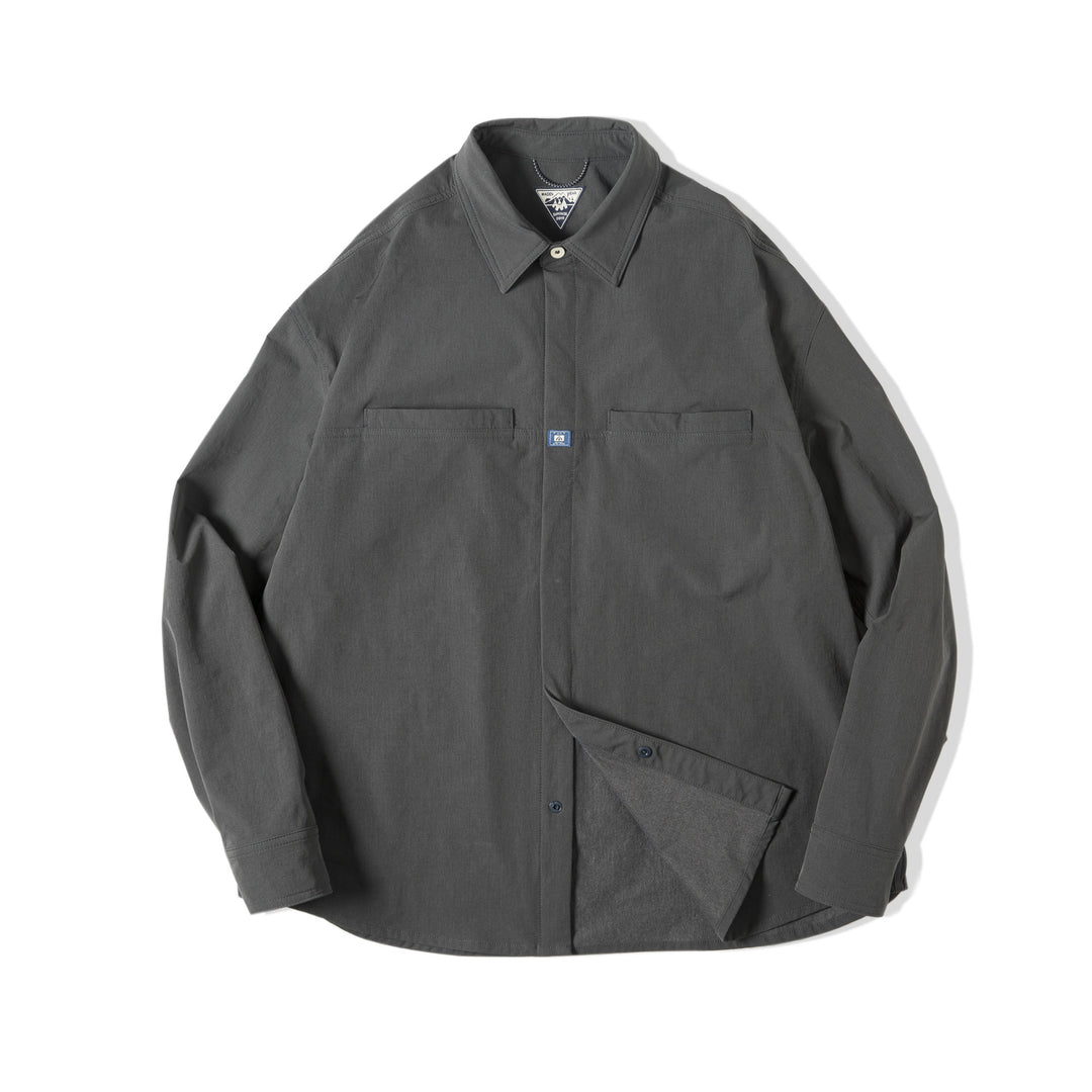 Dark Gray Pocket Layered Shirt