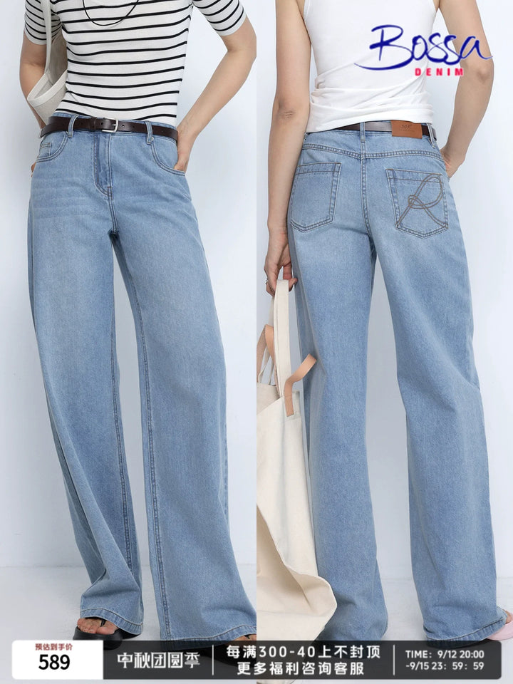 Natural Denim Straight-Leg Jeans