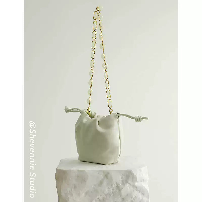 Pearl Chain Bucket Bag