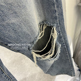 SALT Korean Men's High-Quality Asymmetric Loose Straight Jeans