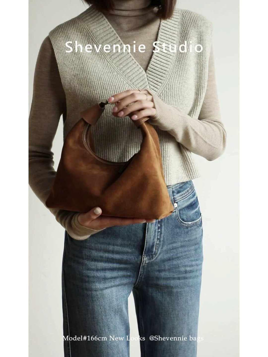 Suede Buckle Tote