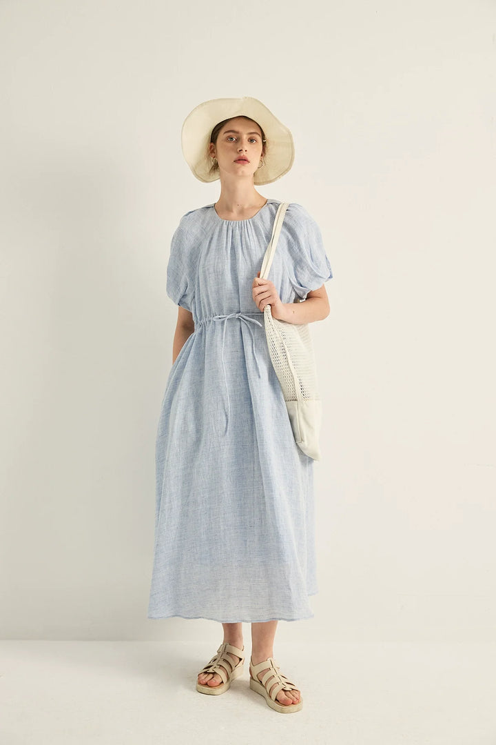 Linen Puff Dress