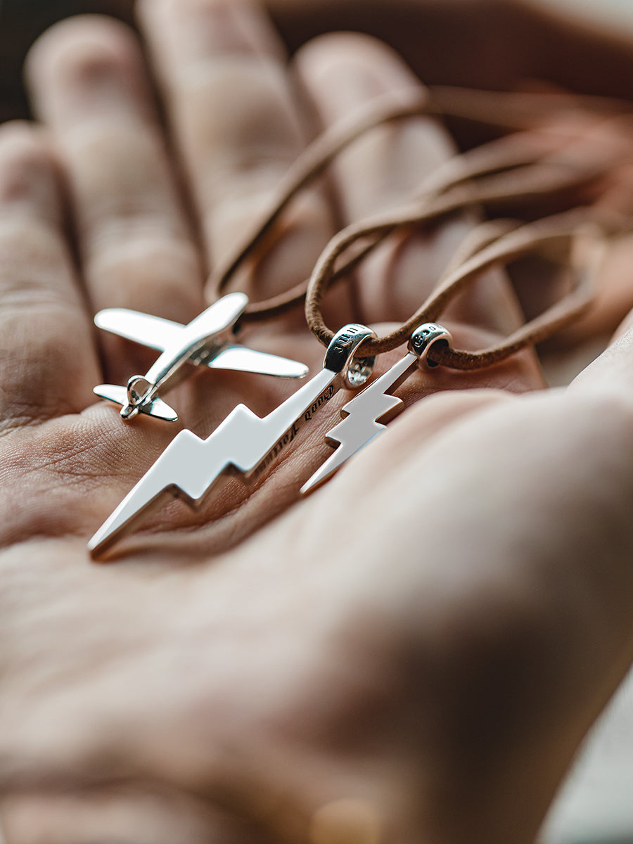 Sterling Silver Lightning Pendant