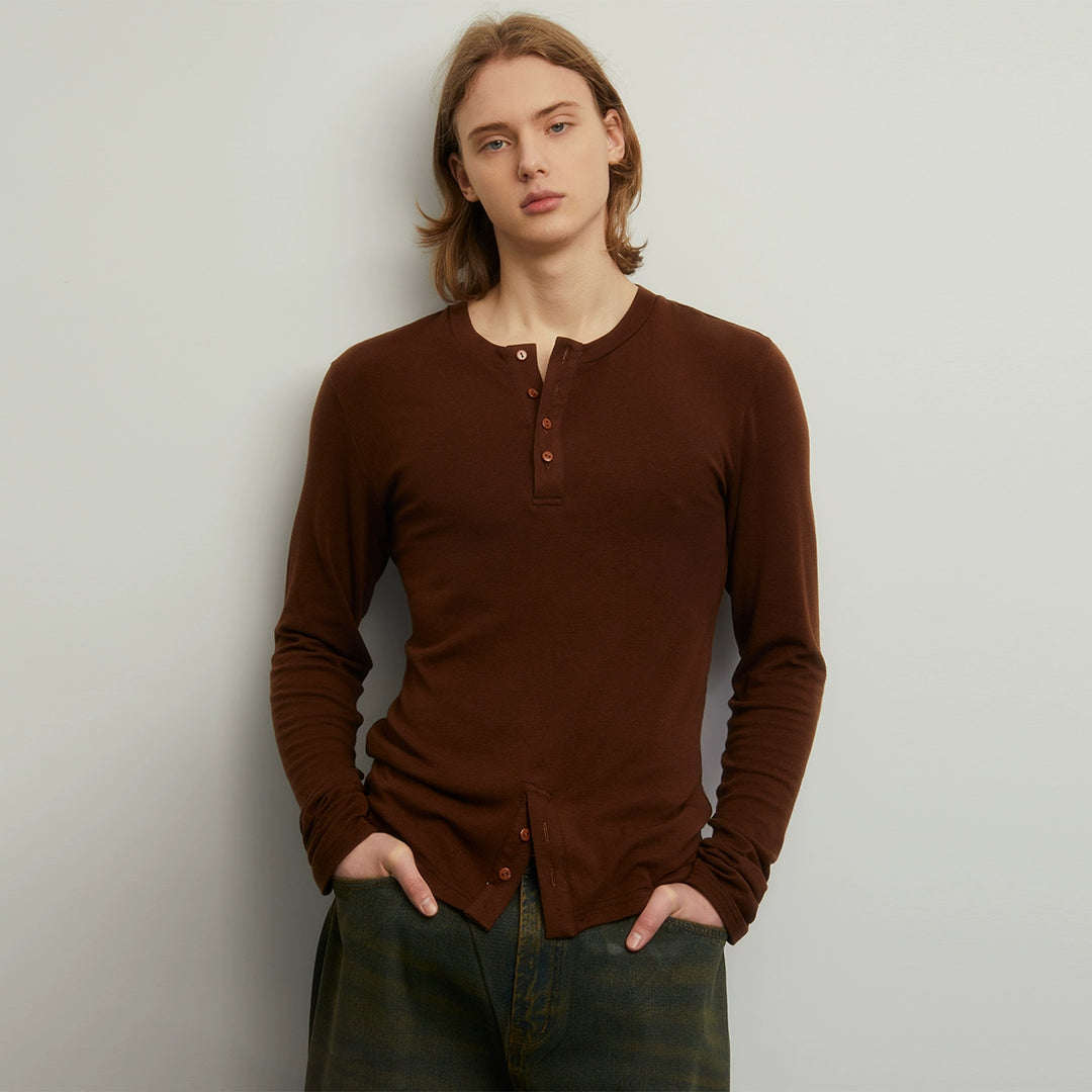 Symmetrical Brown Base Layer Tee