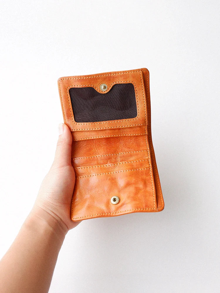 Wrinkle Leather Card Wallet