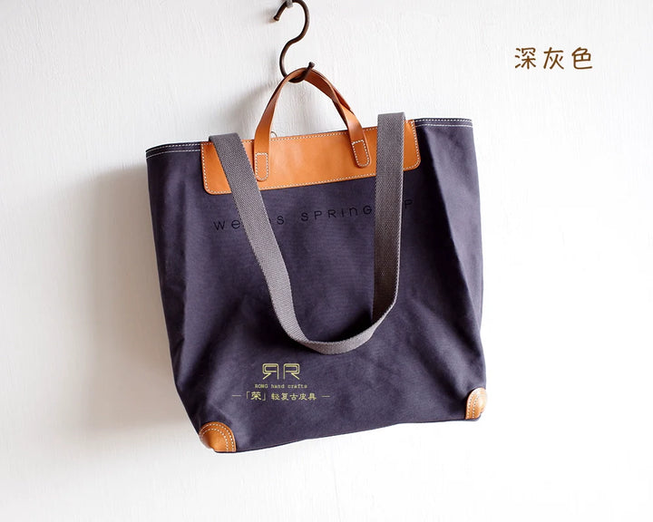 Canvas Leather Tote