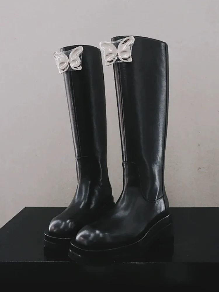 Leather Butterfly Boots