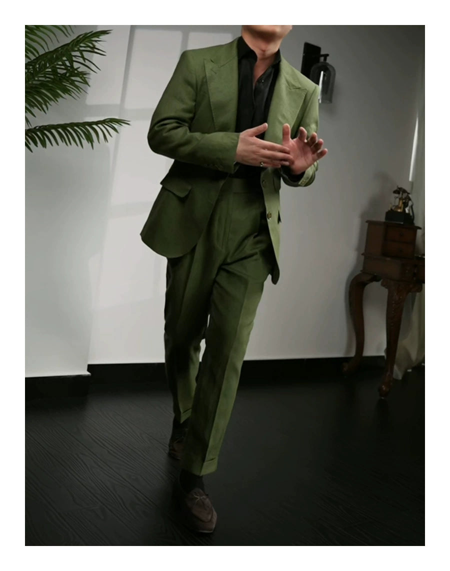 Linen Peak Lapel Suit