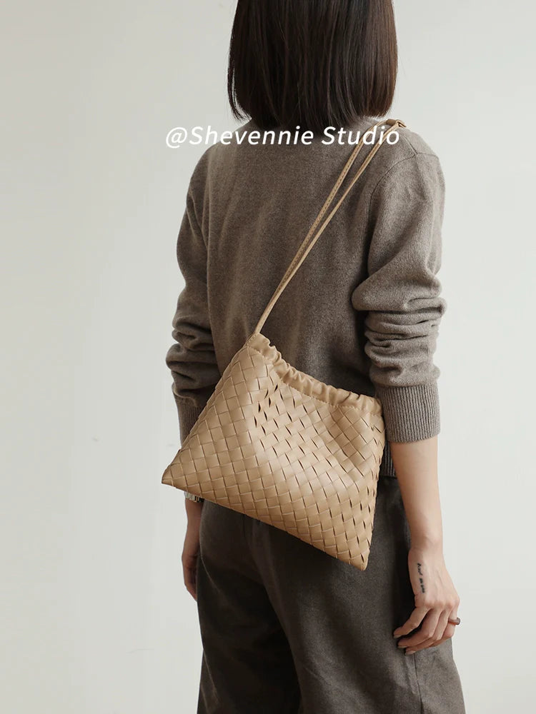 Elegance Woven Leather Shoulder Bag