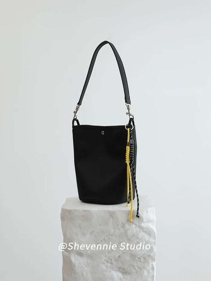 Nylon Belted Bucket Bag