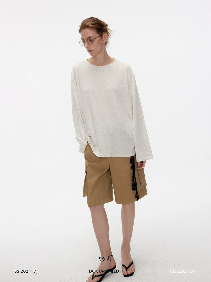 Linen Blend Long Sleeve Tee