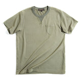 Retro Army Green Triangle T-Shirt with Khaki Pocket Men's Summer