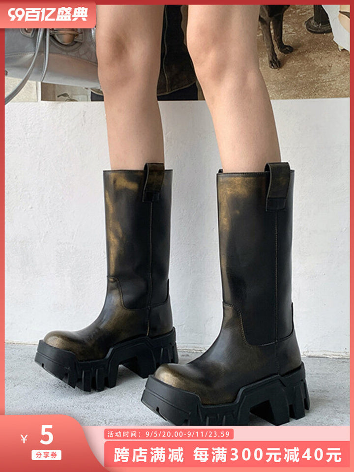 Sheepskin Chelsea Platform Boots