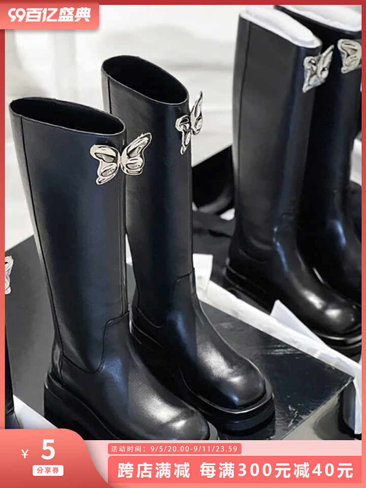 Leather Butterfly Boots