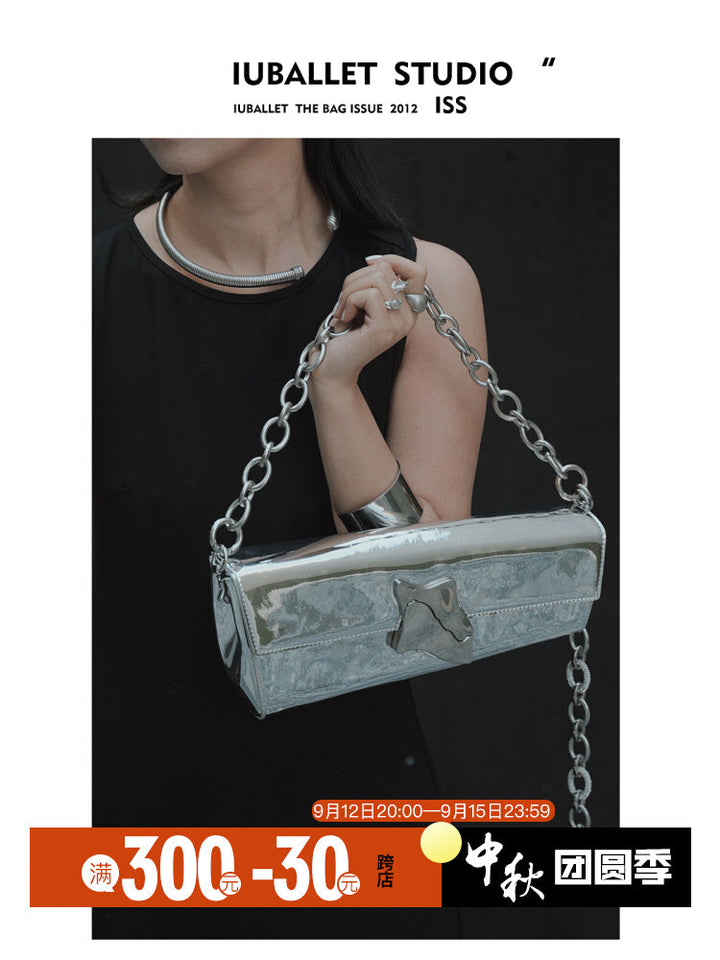 Silver Lock Shoulder Bag