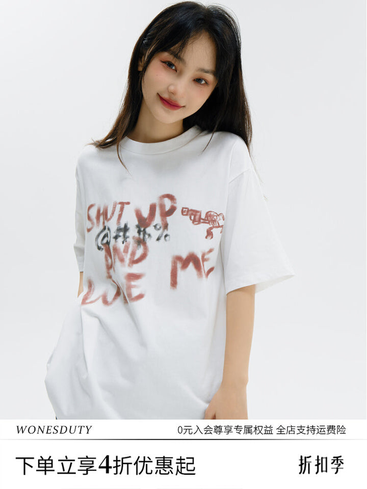 Cotton Letter T-Shirt