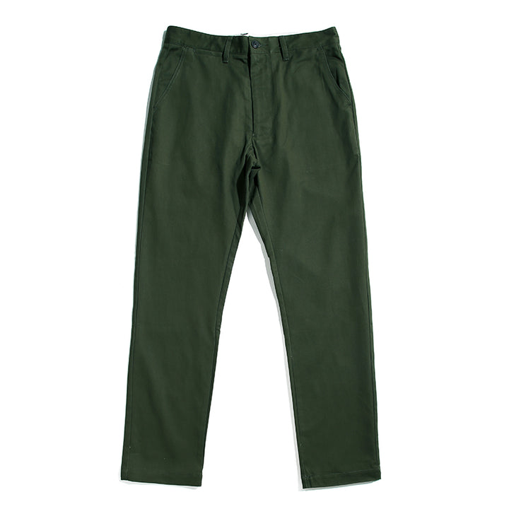 Thick Twill Straight Trousers