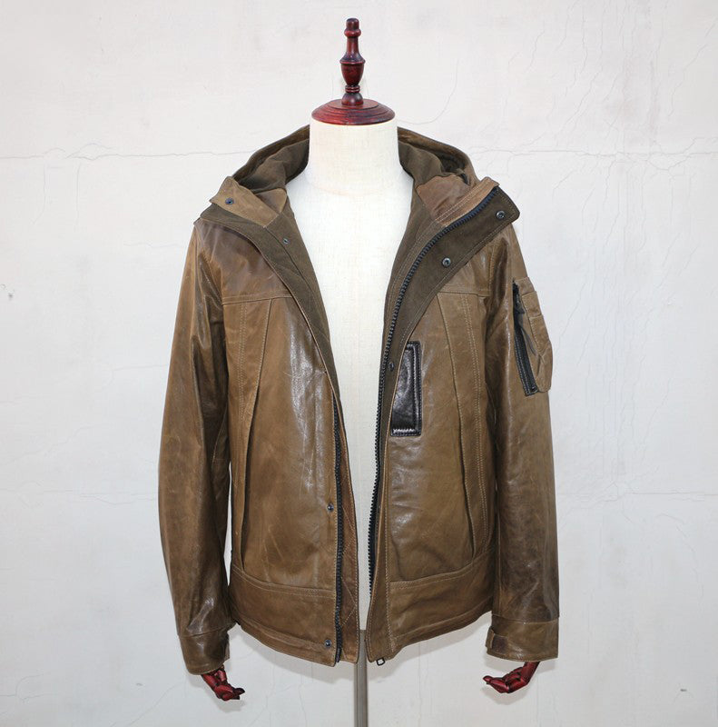 Genuine Leather Military Jacket