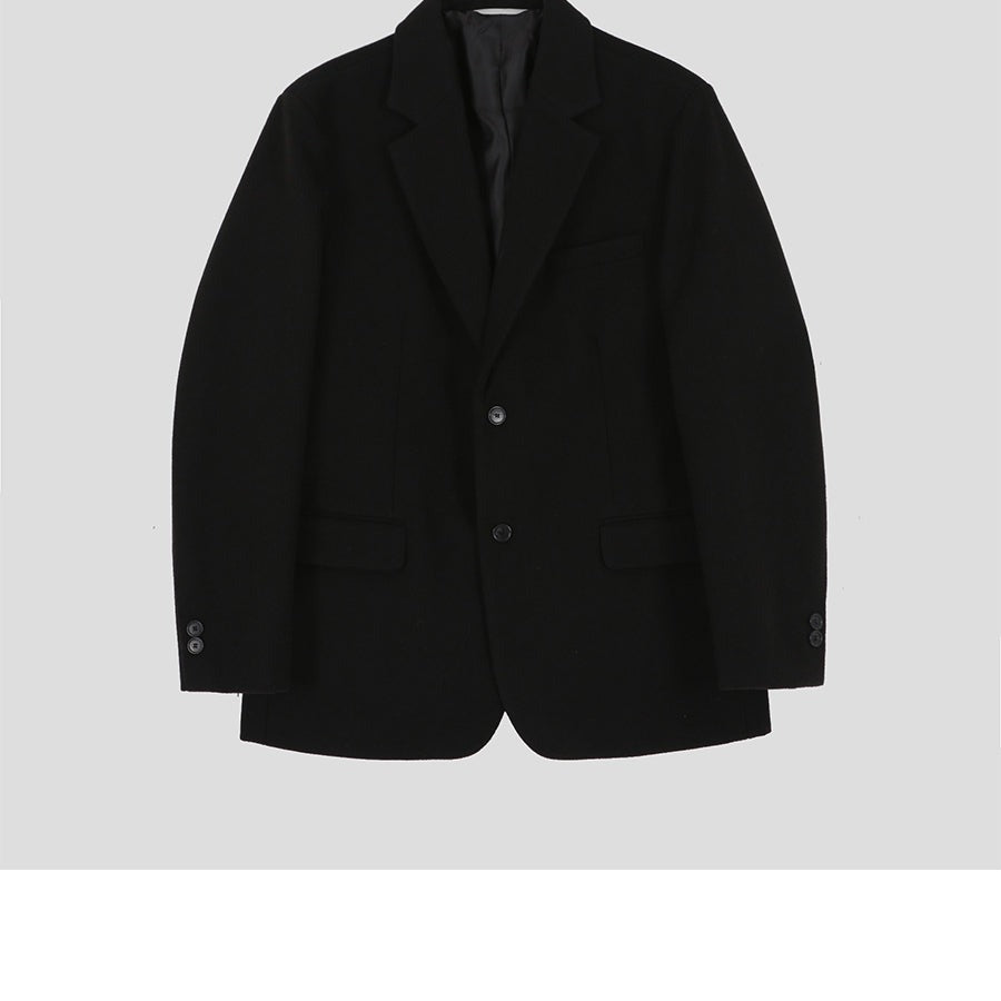 Men's Retro Wool Suit Jacket Simple & Stylish Korea Agent