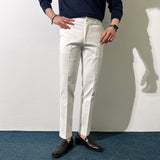 Elastic Waist Washed Solid Color Trousers