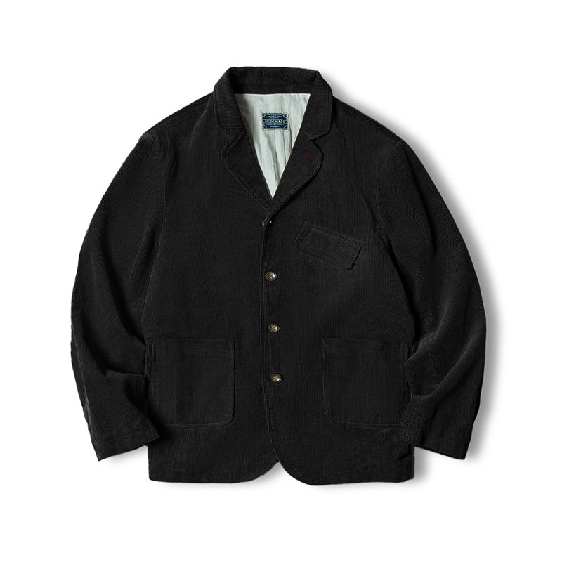 Single-Breasted Corduroy Jacket