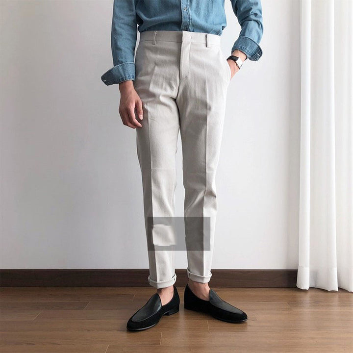 Thick Cotton Slim Trousers