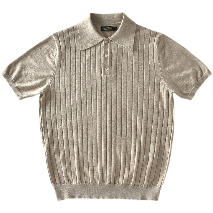 Knitted Lapel Polo Tee