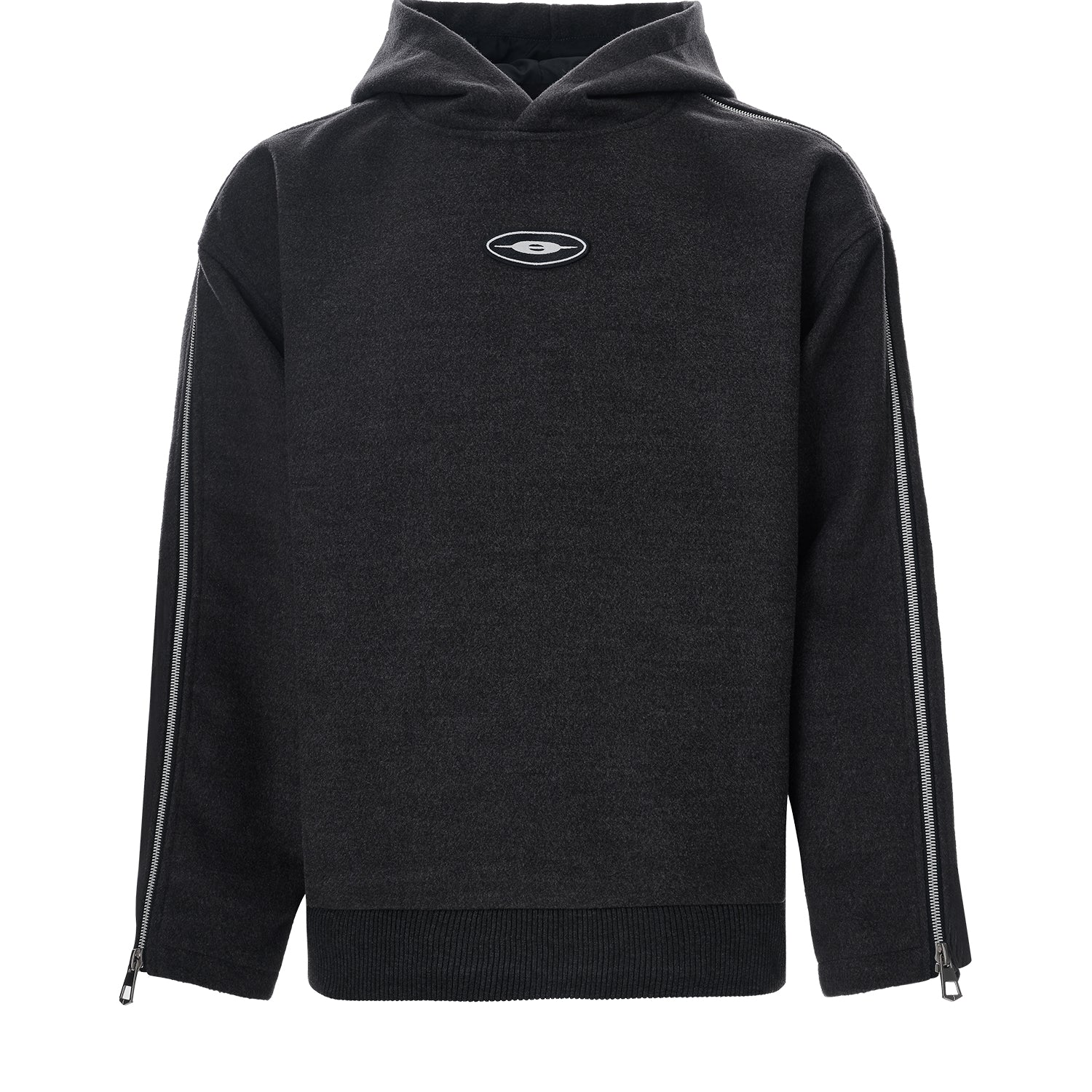 Men's Logo Zipper Hooded Sweater Versatile Woolen Pullover