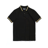 Solid Color Lapel Gentleman Short Sleeves Polo Shirt