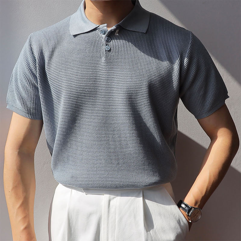 Waffle Knit Polo Shirt