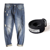 Tooling Retro Ripped Washed Spring and Autumn Slim Fit Jeans