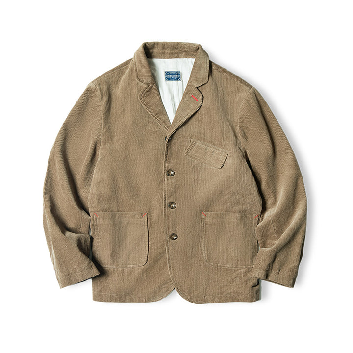 Single-Breasted Corduroy Jacket