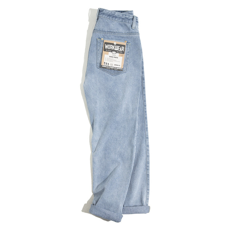 Washed Denim Trousers