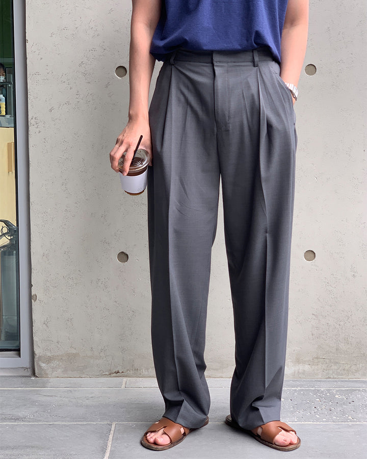 Wide-Legged Drape Trousers