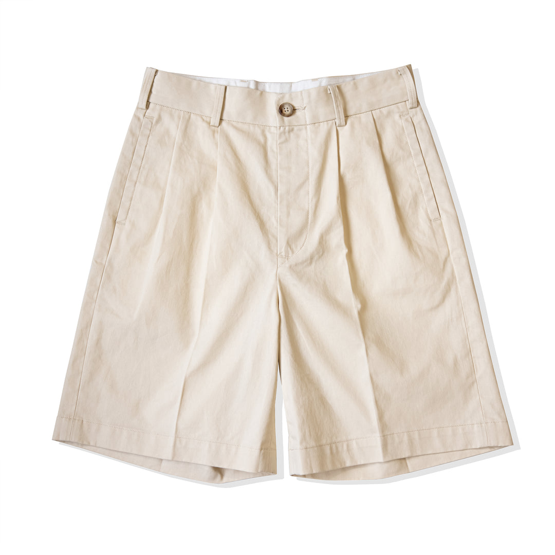 French Pleated Bermuda Shorts