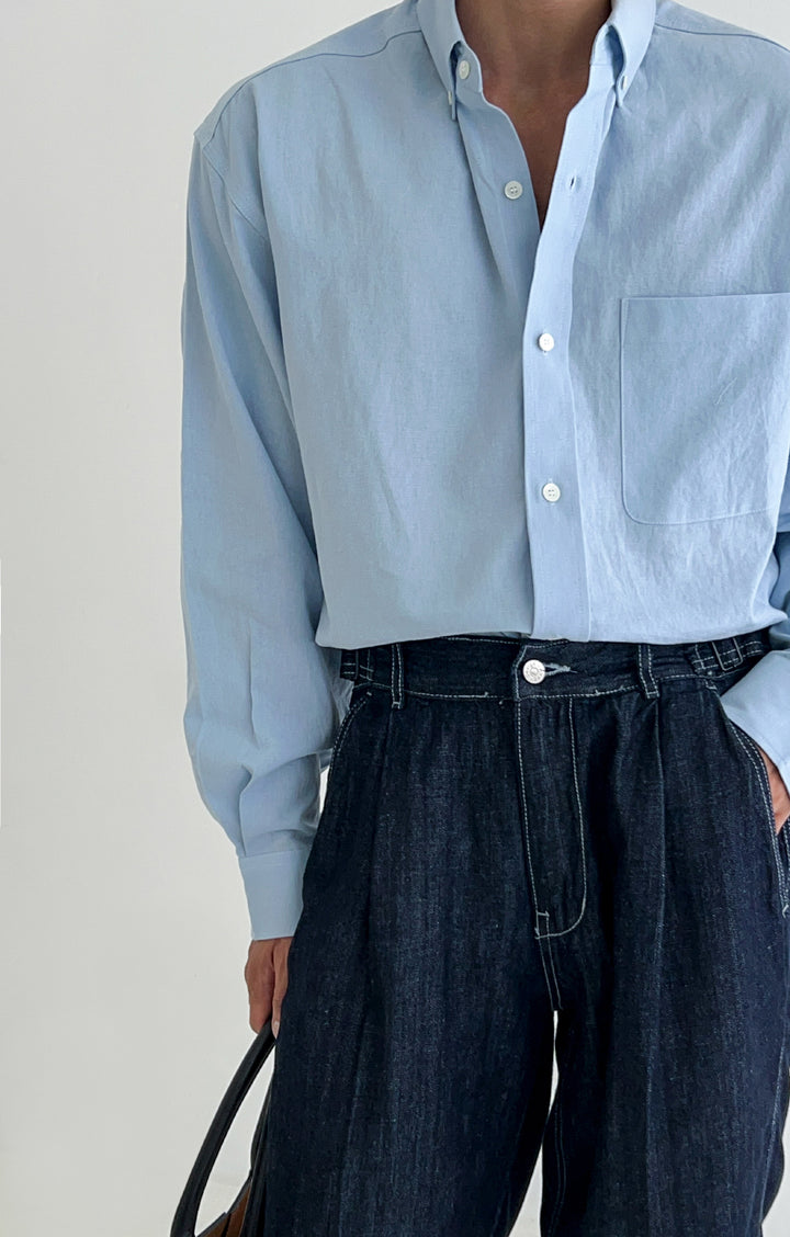 Thin Solid Linen Shirt