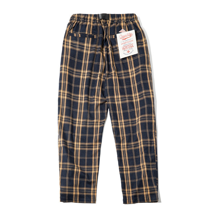 Plaid Wide-Leg Trousers