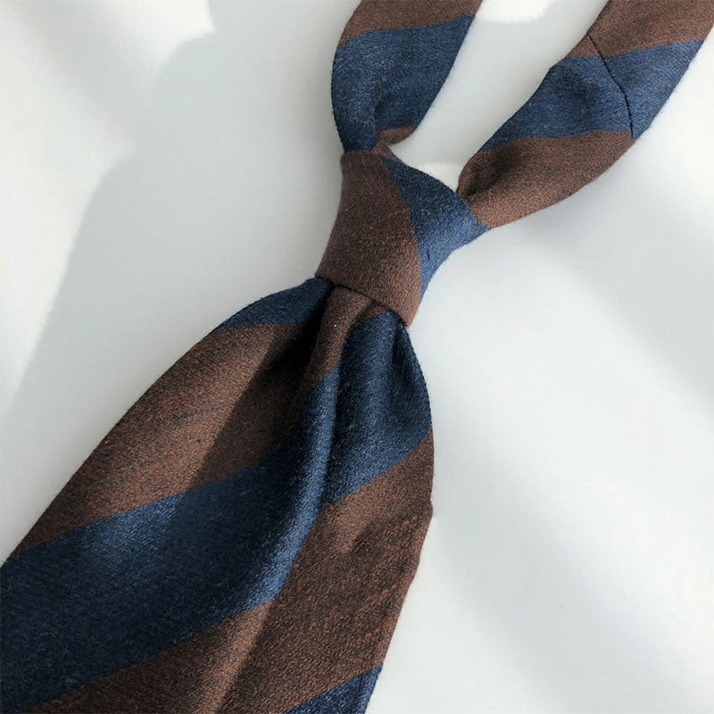 Wool Silk Wide Stripe Tie