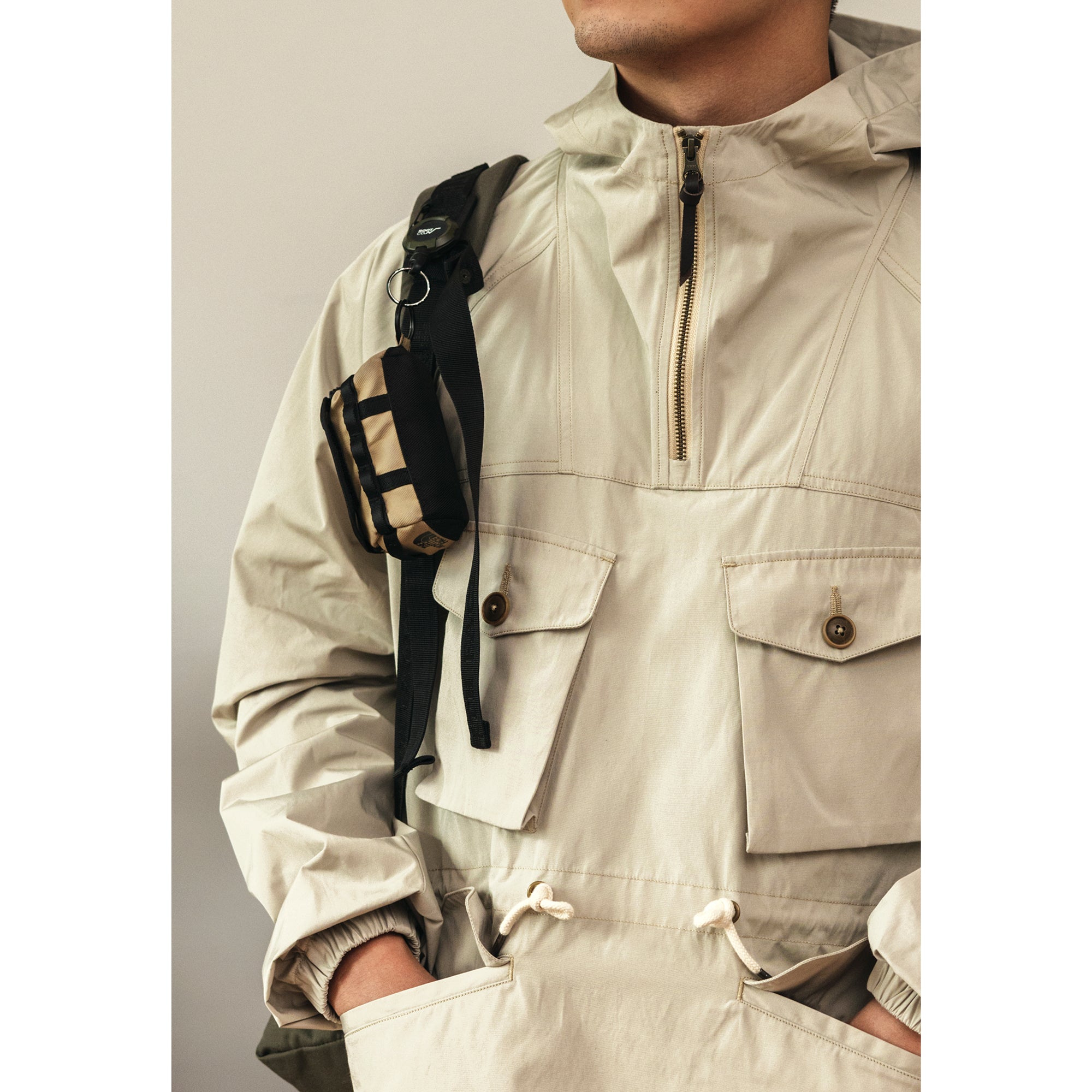 French Tooling Windproof Hedging Half Zipper Jacket