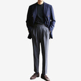 Spot Korean Autumn New Classic Double Pleated Men's Casual Trousers