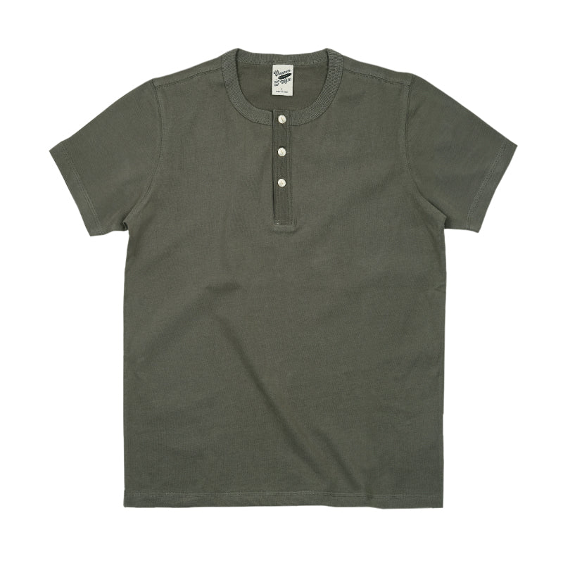Narrow Shoulder Henry Collar Short-sleeved T-shirt