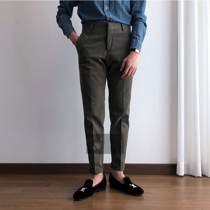 Thick Cotton Slim Trousers