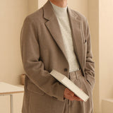Men's Retro Wool Suit Jacket Simple & Stylish Korea Agent