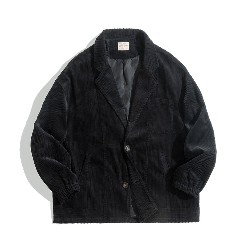 Single-Breasted Corduroy Jacket