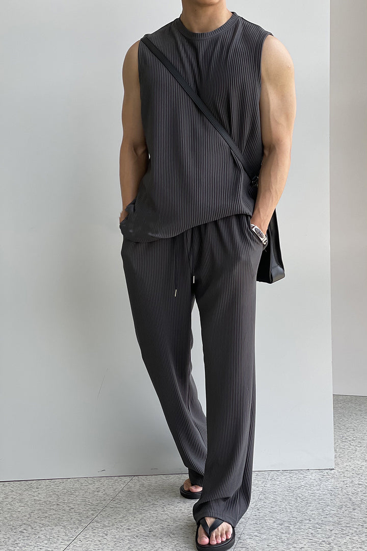 Retro Straight Drape Trousers